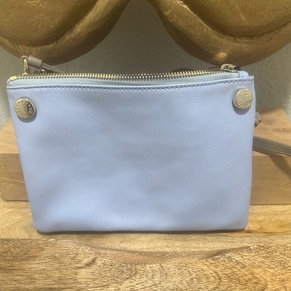 Furla Lilli Saffino Dubble Zip Blue Two Tone Leather Small Crossbody Excellent - Picture 3 of 6